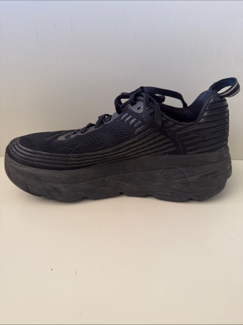 Hoka One One Black Women's Chunky Lace-Up Athletic Sneakers - Picture 8 of 9